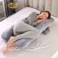 Coussin de grossesse gris en velours