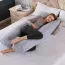 Coussin de grossesse gris à motif étoile