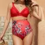 Maillot de bain grossesse deux pièces floral rouge