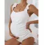 Maillot de bain grossesse une pièce blanc avec bretelles à volants