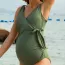 Maillot de bain grossesse une pièce kaki effet drapé