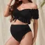 Maillot de bain grossesse deux pièces noir effet blouse bouffante