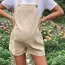 Salopette grossesse short en coton léger beige