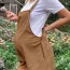 Salopette grossesse short en coton léger camel	