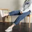 Pantalon grossesse jeans coupe mom bleu foncé