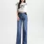 Pantalon grossesse jean large réglable à la taille bleu