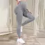 Legging grossesse de sport gris clair avec taille haute