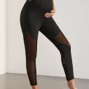 Legging grossesse de sport ajouré noir