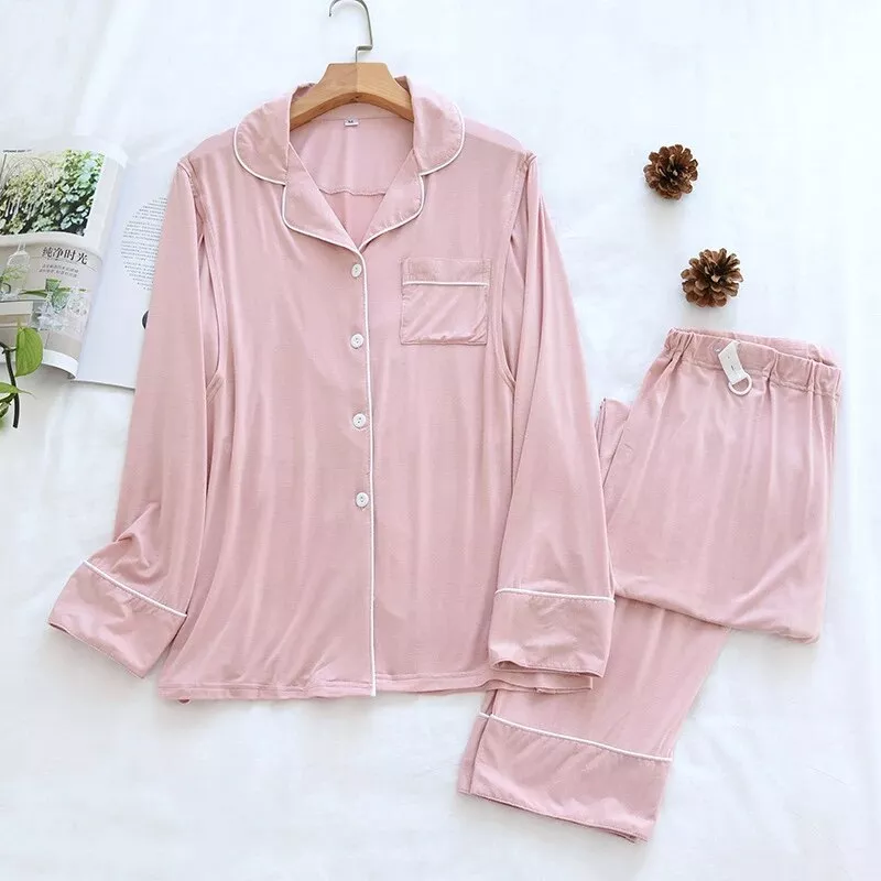 Pyjama grossesse et allaitement en coton rose