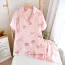 Pyjama grossesse et allaitement short en gaze de coton rose	