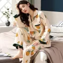 Pyjama grossesse et allaitement en coton motif ananas