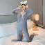 Pyjama grossesse et allaitement gris en coton