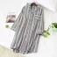 Chemise de nuit allaitement gris à rayure