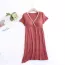 Chemise de nuit allaitement rouge brique 