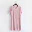Chemise de nuit allaitement rose avec col dentelle