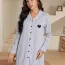 Chemise de nuit allaitement en coton gris avec motif coeur