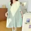 Chemise de nuit allaitement manches trois quarts vert pâle