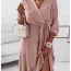 Robe allaitement asymétrique col cache coeur rose