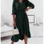 Robe allaitement asymétrique col cache coeur vert sapin
