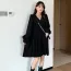 Robe allaitement et grossesse avec manche bouffante noir