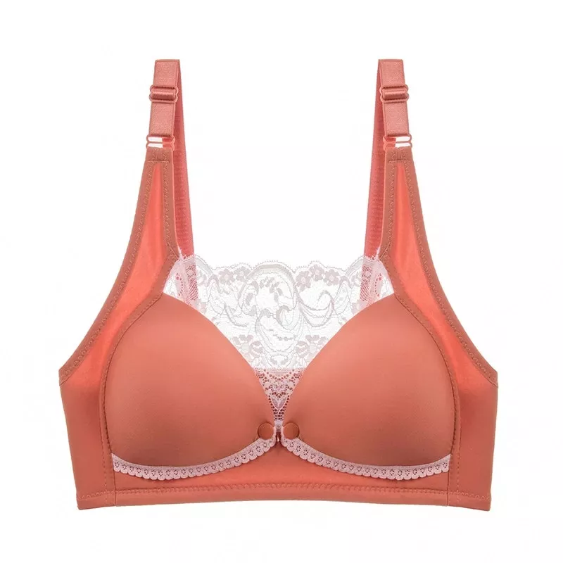 Soutien gorge allaitement rouge avec décolleté en dentelle